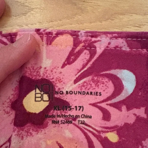 No Boundaries Pink Floral Flared Pants - Picture 2 of 3